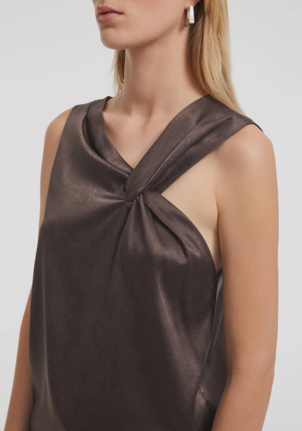 Aeron - Astrid Satin Draped Sleeveles Top