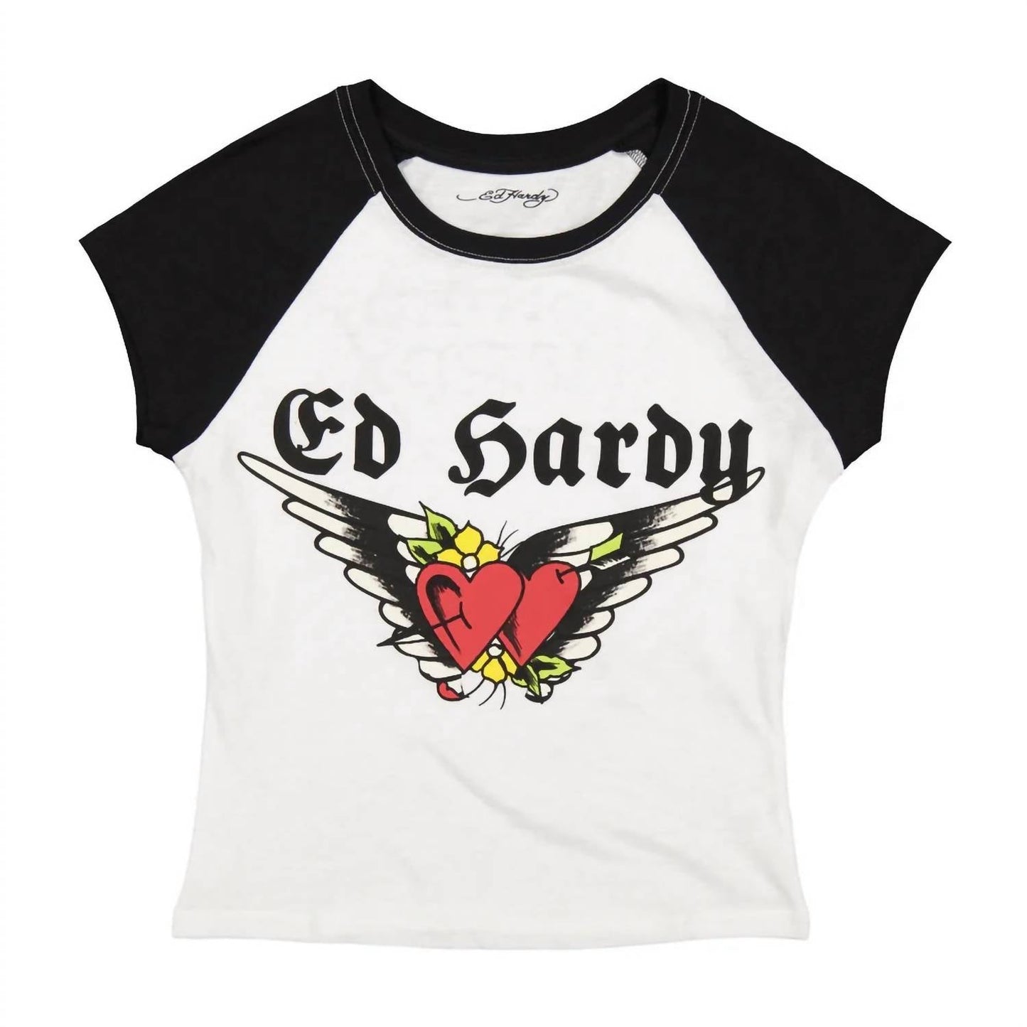 Ed Hardy - Heart Wings Raglan Cap Sleeve Tee