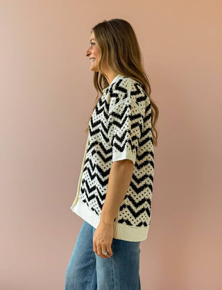 Varley - Anais Crochet Polo Shirt