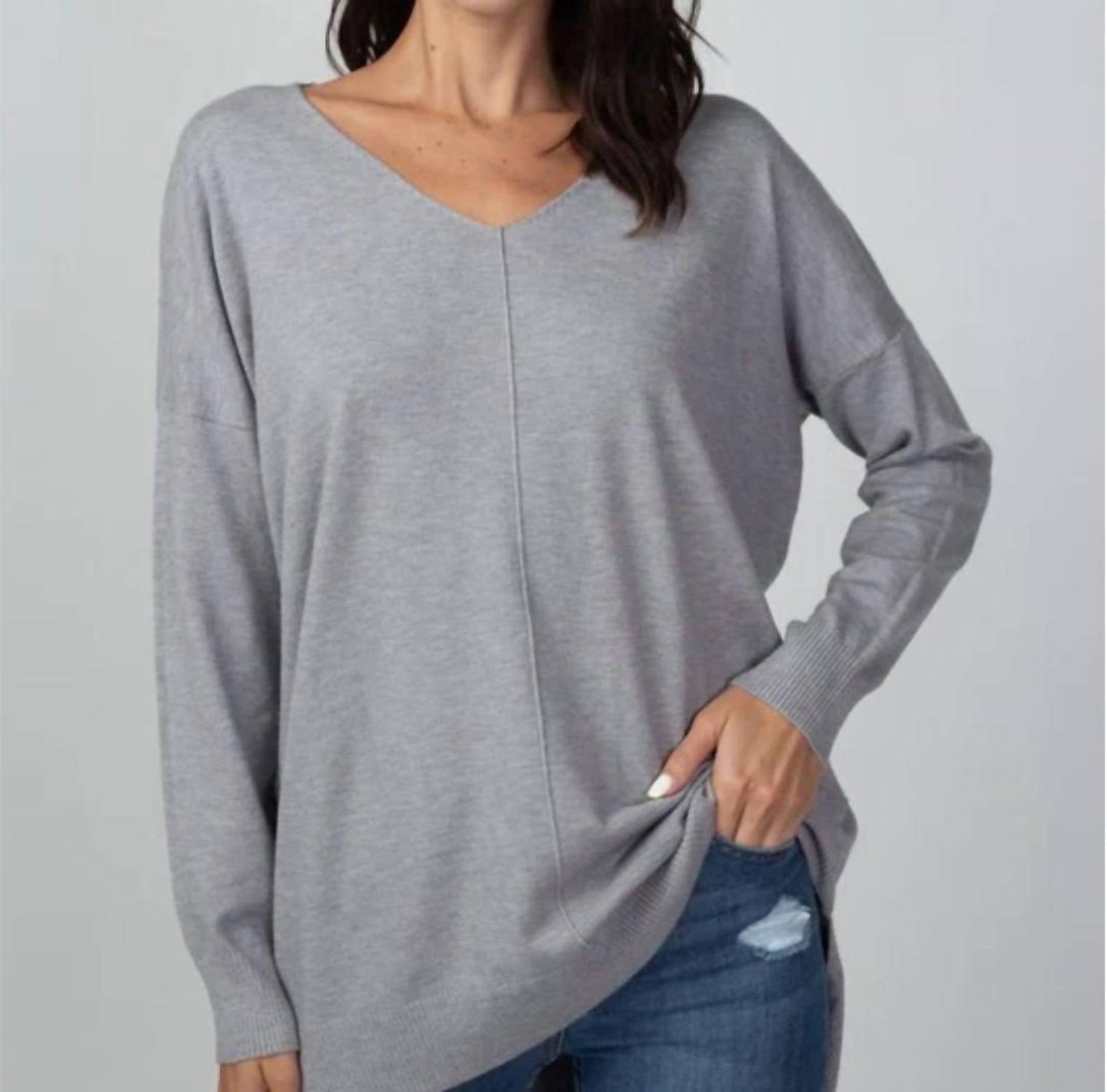 Dreamers By Debut - Super Soft Stretch V Neck Tunic Top