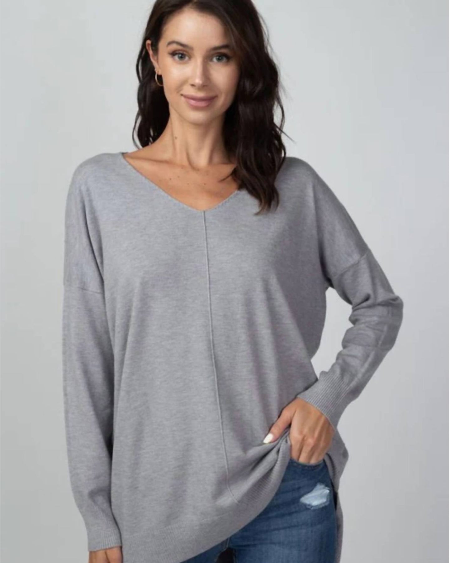 Dreamers By Debut - Super Soft Stretch V Neck Tunic Top
