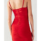 Cason Couture - The Ruby Satin Bustier Bodycon Mini Dres