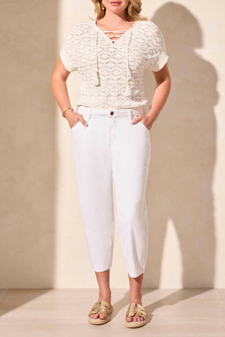 Tribal - Audrey Girlfriend Barrel Crop Jeans