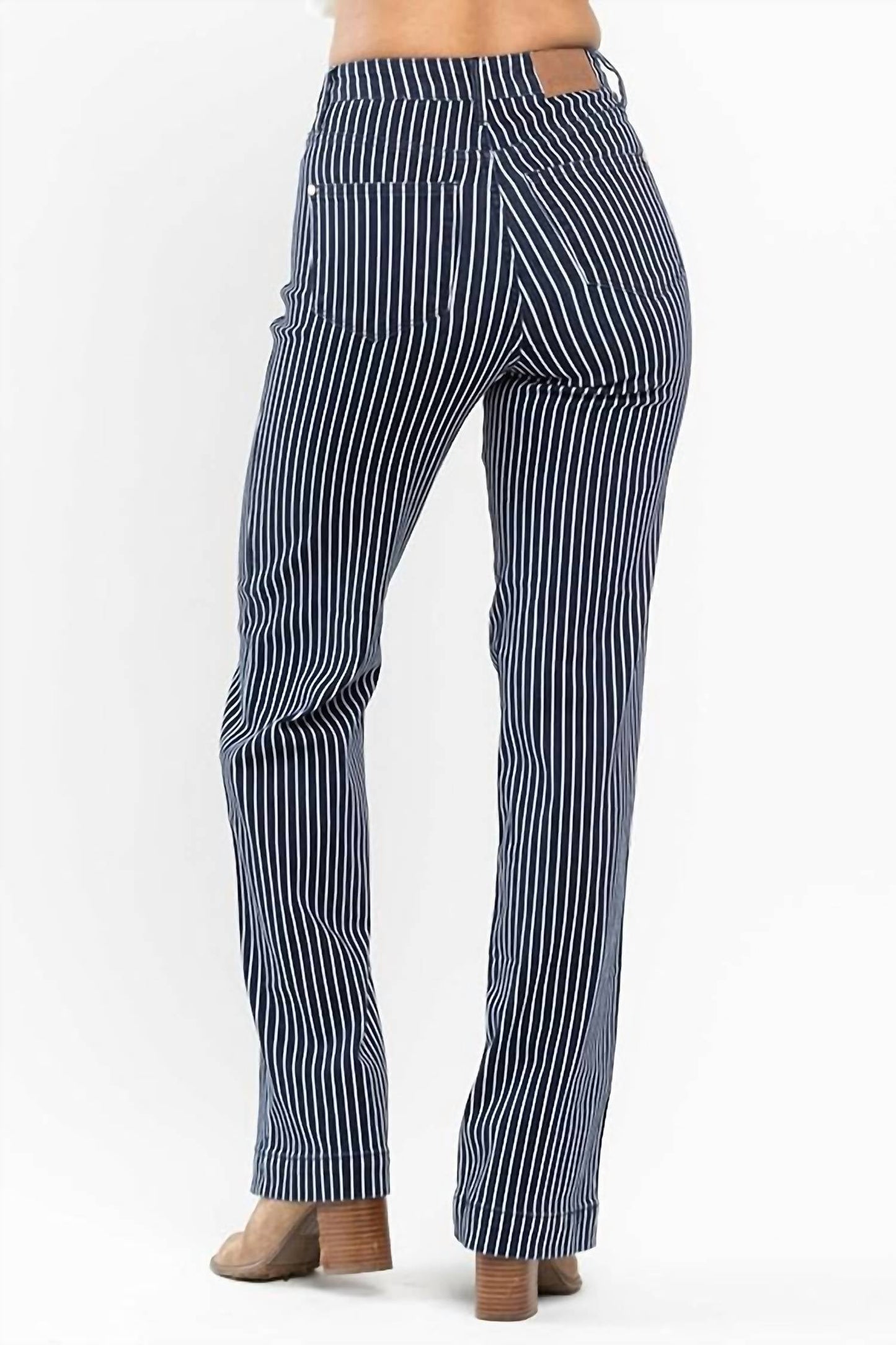 Judy Blue - High Waisted Tummy Control Striped Straight Jean