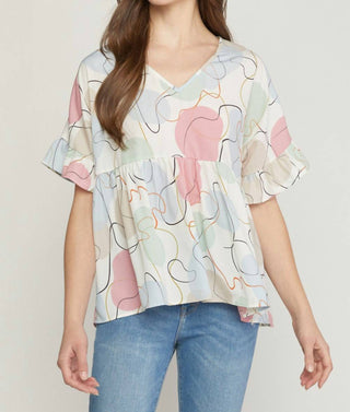 Entro - Abstract Peplum Top