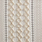 Cotton Printed Curtain Panel with Chenille Stripe and Lining Ivory 50x84