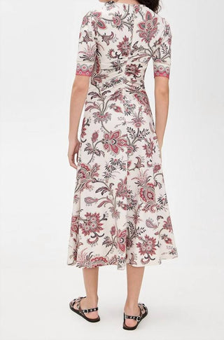 Sea - Cassandra Print Ruched Short Sleeve Dress