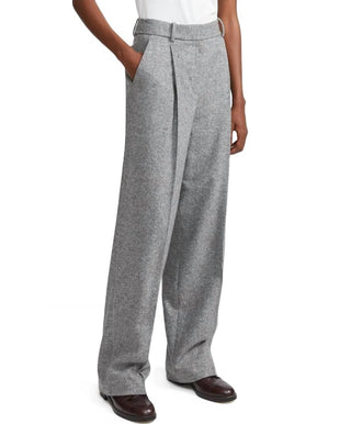 Theory - SPECKLED WOOL PLEATED TROUSER