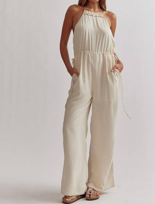 Entro - Sleeveless Wide Leg Romper w/ Chainlink Straps