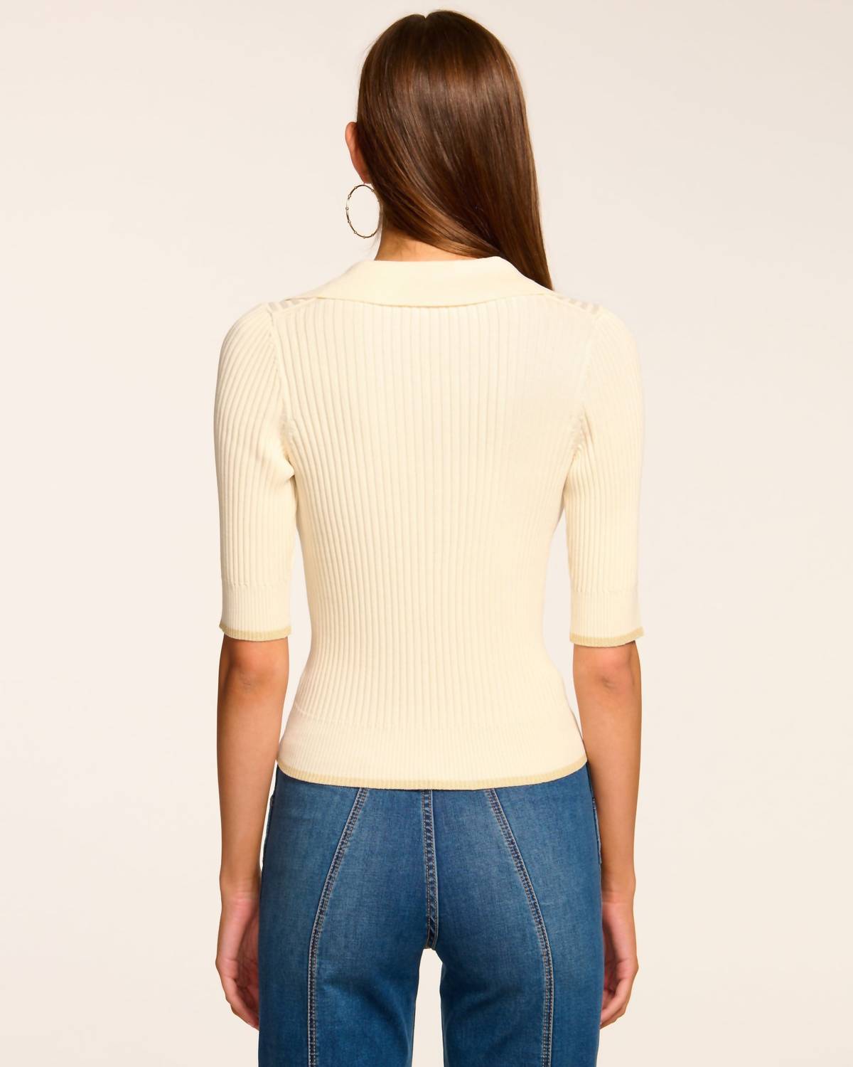 Ramy Brook - Kelly Ribbed Short Sleeve Sweater