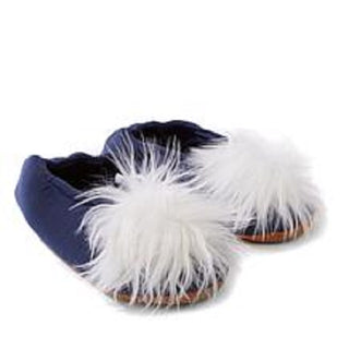 Concierge Collection Slippers with Pom Pom Size Medium by Home Shopping Network