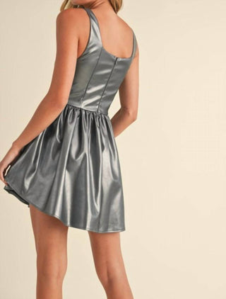 Klesis - Bustier Top Gathered Flare Skirt Mini Dress