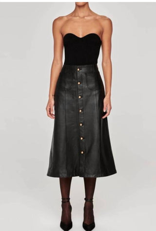 Dl1961 - Women'S - Alma Button Front Leather Skirt