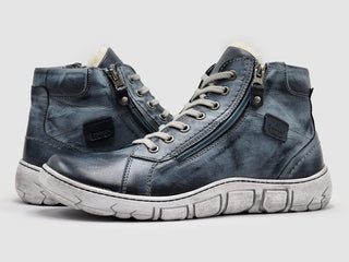 Kcr Group - Men's Original Thick-Wool Lined Zip-Up Leather Boots