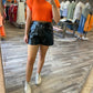 Entro - High Waisted Leather Shorts