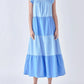 English Factory - Ruffle Detail Colorblock Midi Dress