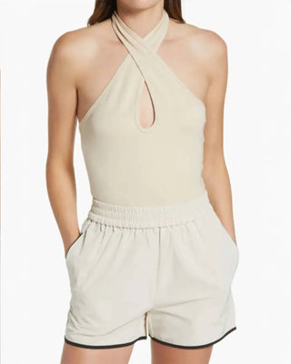 Amylynn - Crisscross Halter Neck Knit Top