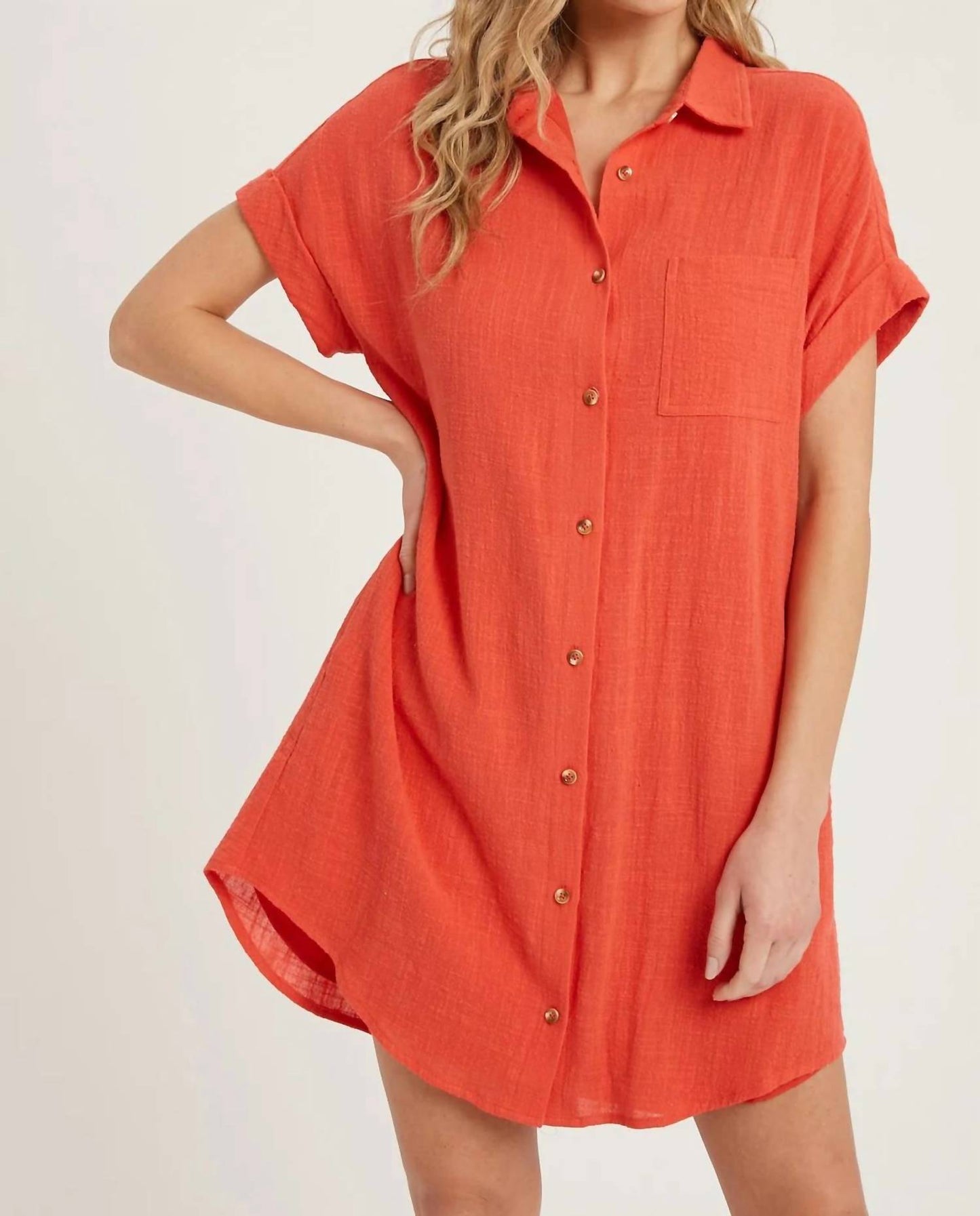 She + Sky - Button Up Shirt Dress