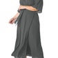 Short Sleeve Wrap Maxi Dress in Smoke Grey
