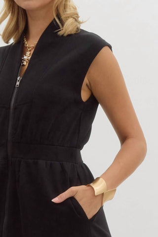 Entro - Sleeveless Zip Up Midi Dress