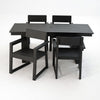 5 Piece Outdoor Dining Set, Table With Umbrella Hole And 4 Armrest Chairs