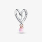 Pandora - Two-tone Wrapped Heart Charm Sterling silver, 14k rose gold plating charm only