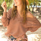 La Miel - Waffle V Neck Top