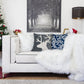 Holiday Reindeer Velvet Accent Pillow 20x20 – Gray and White