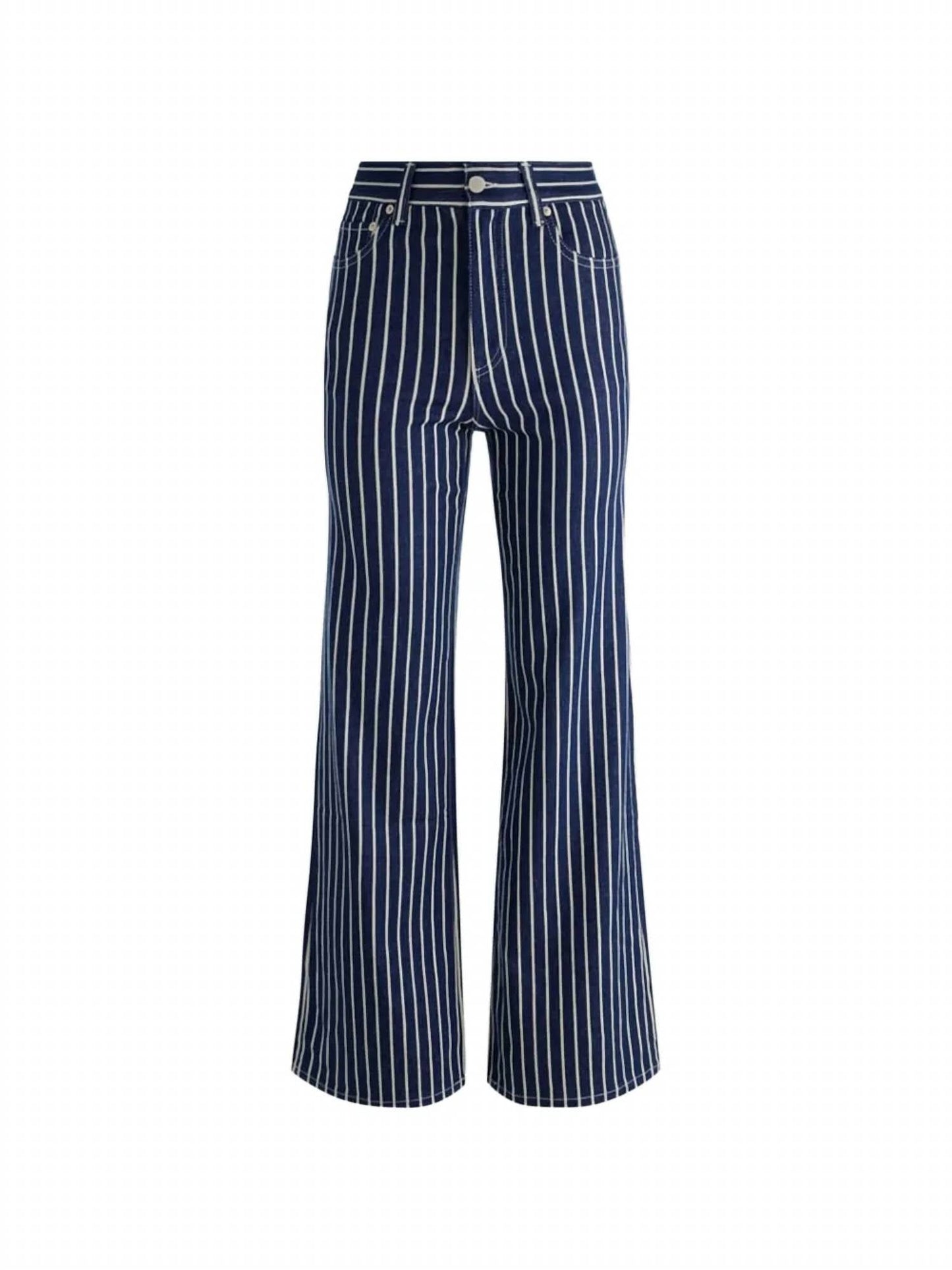 Alice + Olivia - Chic Striped Wide Leg Jeans