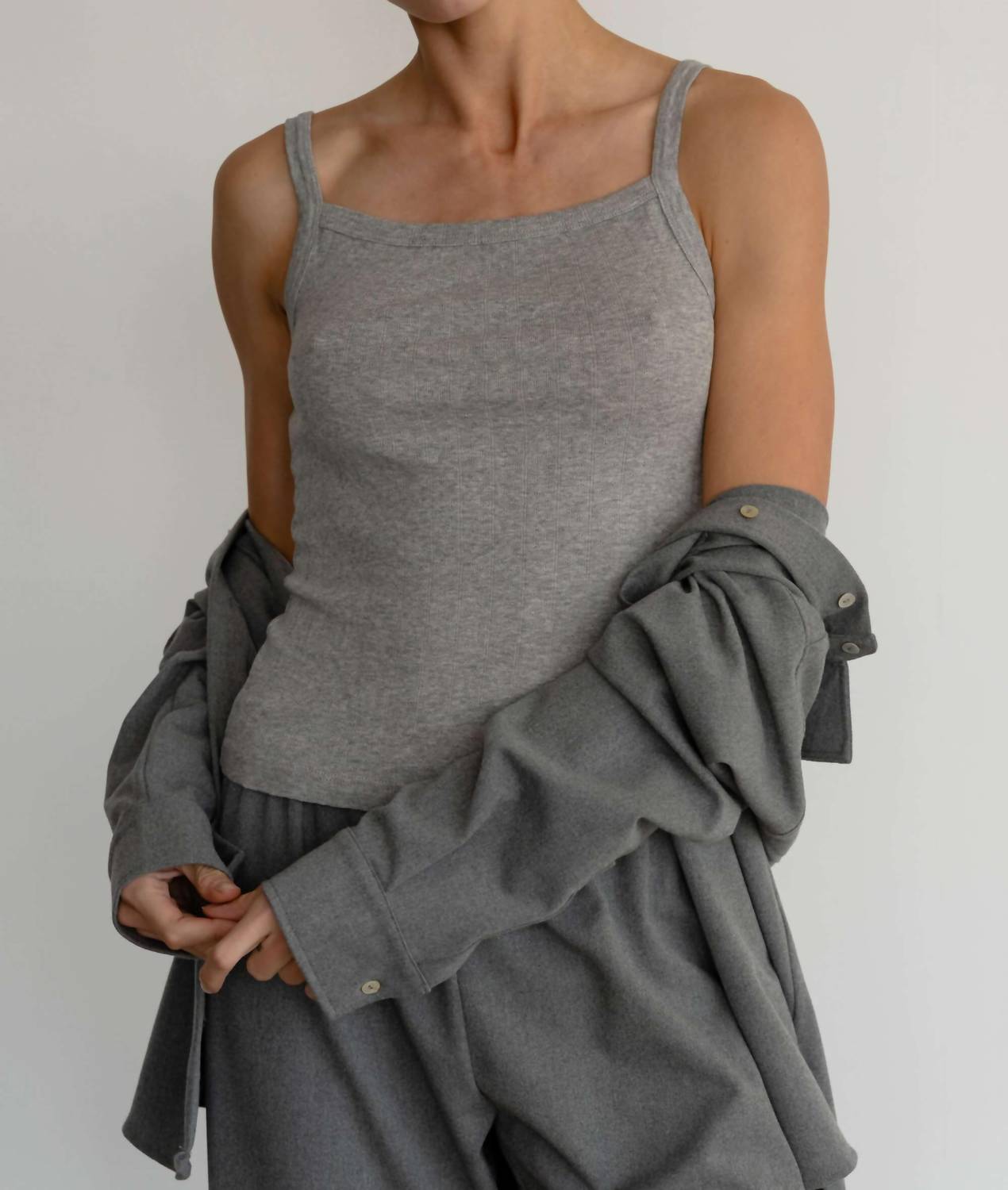 Donni. - Pointelle Square Neck Tank Top