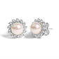 10K White Gold Heirloom-Style Pearl and Diamond Accent Halo Stud Earrings (I-J color, I1-I2 Clarity)