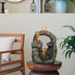 Decorative Two Tiered Outdoor Water Fountain with Woodland Animal Design