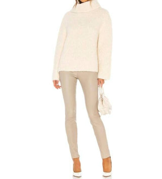 Theory - Fold Over Neck Boucle Knit Cowl Neck Sweater