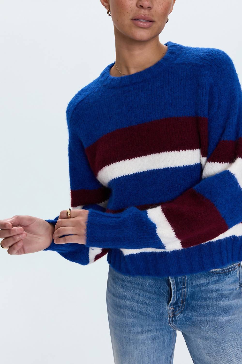 Pistola - Women's Azure Claret Stripe Sweater