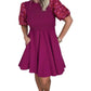 Entro - Stitched Puff Sleeve Dress