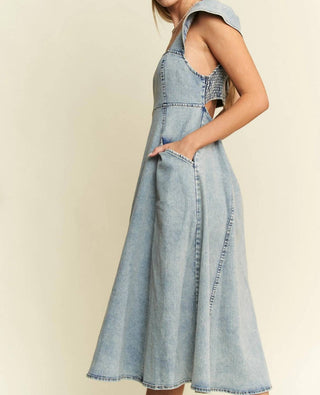 Trendsi - Jade By Jane Full Size Ruffled Denim Midi Dress Plus Size