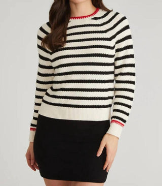 525 America - Marina Striped Texture Pullover Top