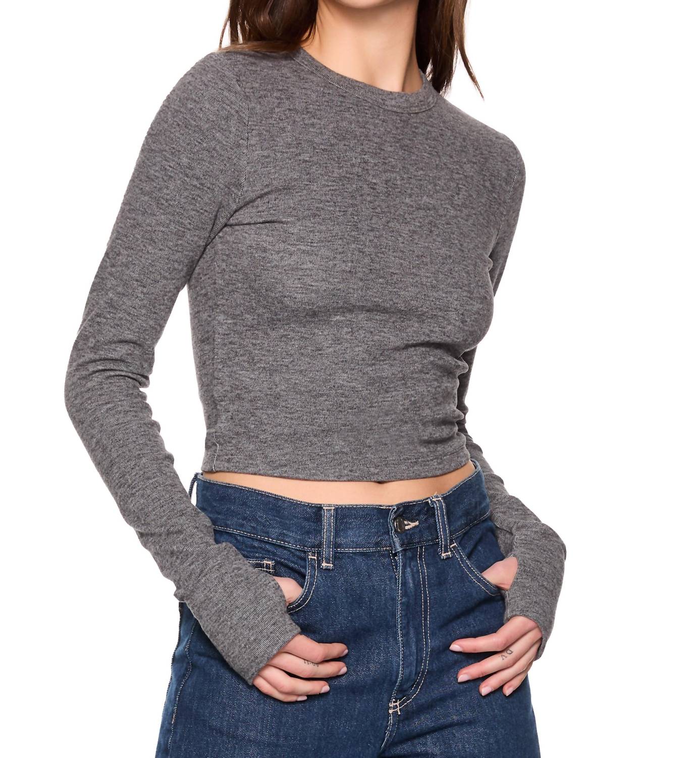 Susana Monaco - Fleece Crew Long Sleeve Top