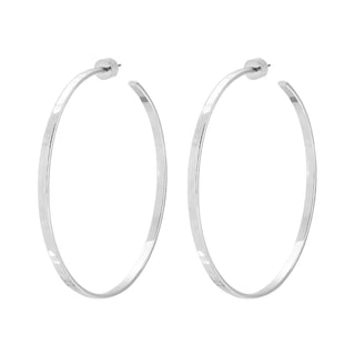 Eklexic - Women's 2.5" Hammered Hoop Earrings