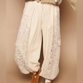 Pol - Crochet Mix Solid Pattern Pants