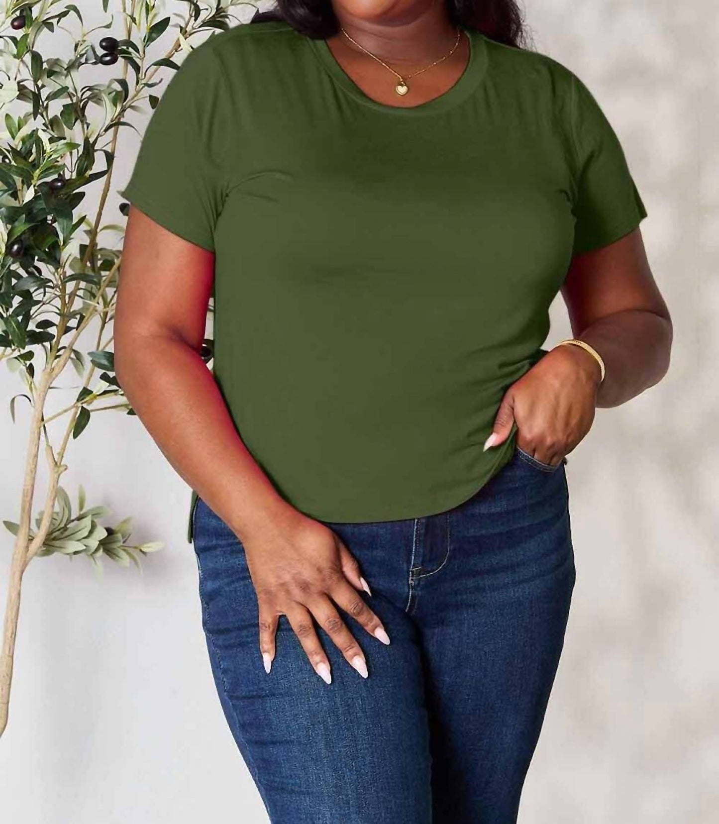 Basic Bae - Essential Curve Tee - Plus