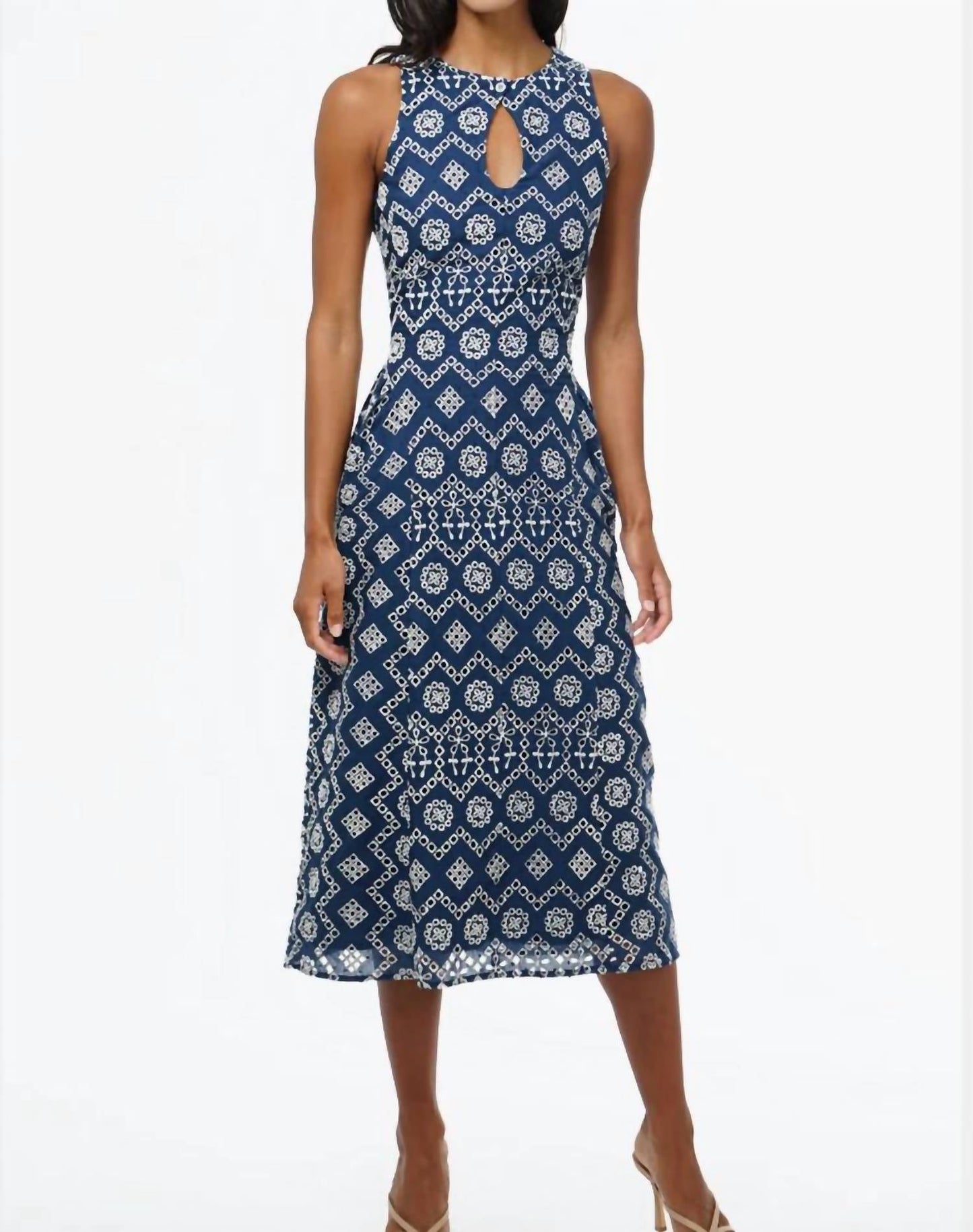 Adelyn Rae - Women's Soraia Cotton Eyelet Midi Dress