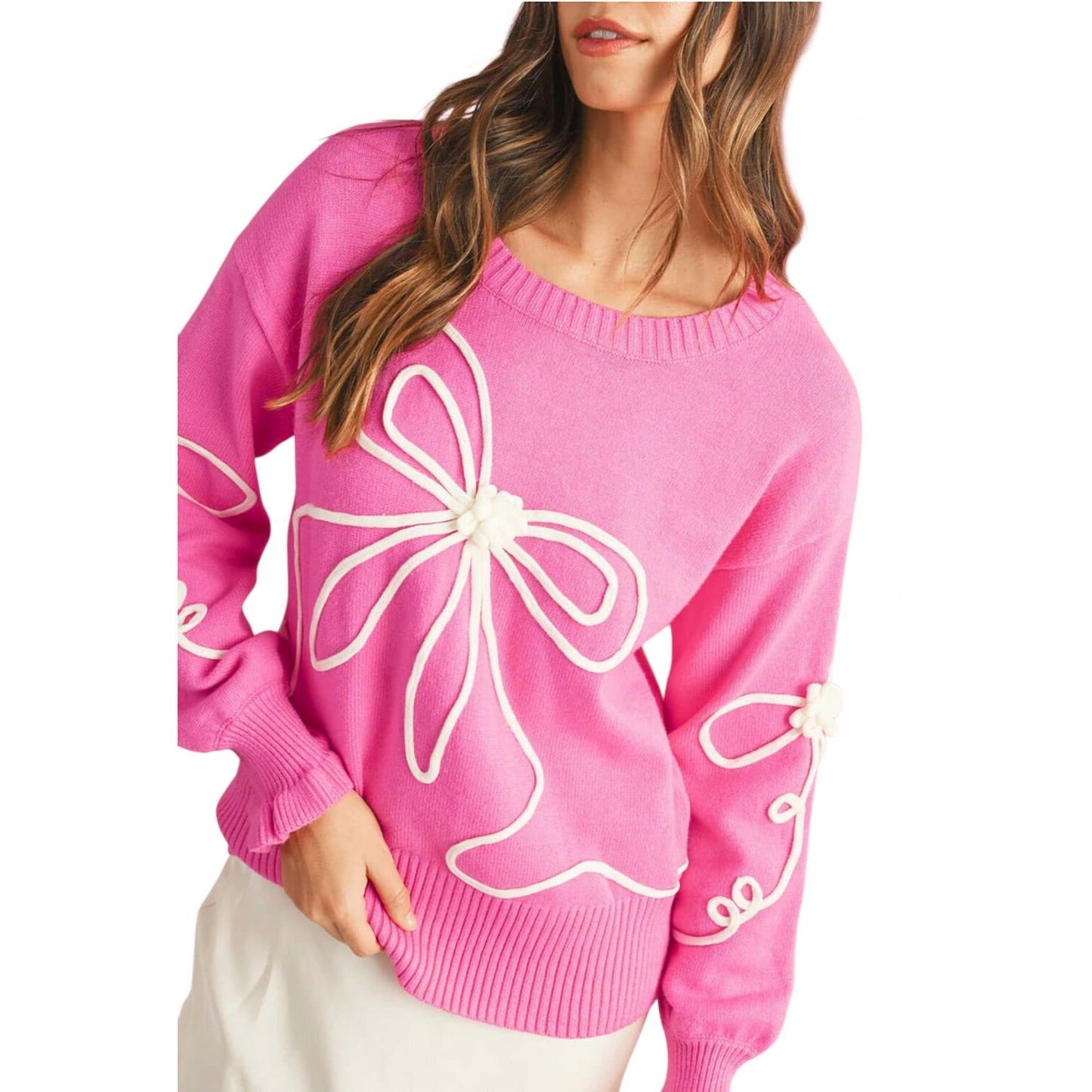 Aapparella - FLOWER BOW SWEATER