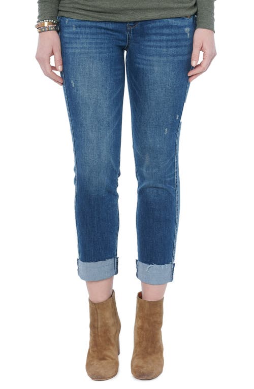 Wit & Wisdom 'Ab'Solution High Waist Crop Slim Straight Leg Jeans in Mbv-Mid Blue Vintage, Size 8