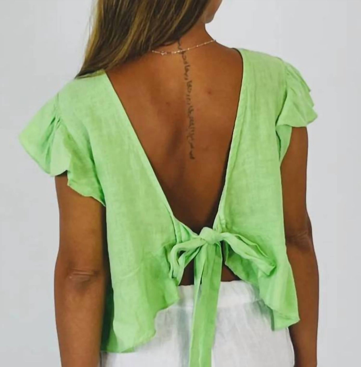 Linen & More - Flutter Linen Tie Top