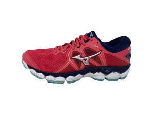 Mizuno Women's Wave Sky 2 Running Shoes Teaberry/Blue Size 6.5 B(M) Us