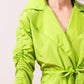 Elena Wang - Ruched Sleeves Drawstring Jacket