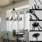 32" Rustic Farmhouse 10-Light Candle Chandelier