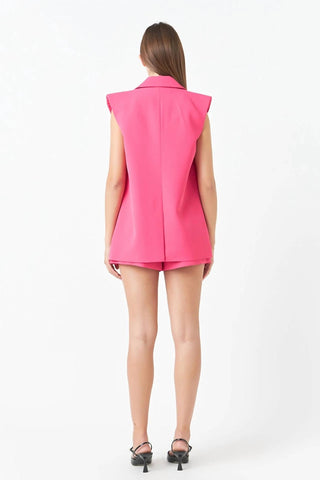 Endless Rose - Sax Oversized Vest Blazer