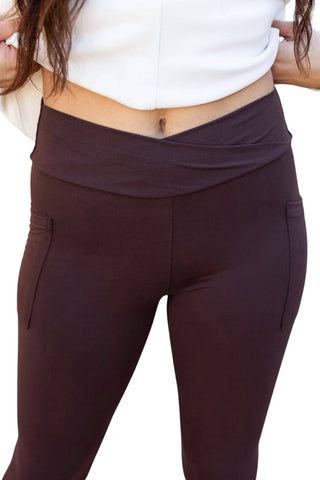 Julia Rose - Becca Crossover Full Length Leggings with Pockets